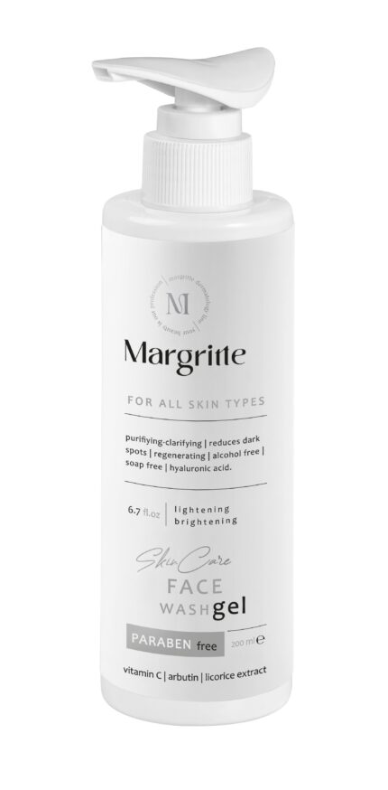 ژل شستشو (فیس واش) روشن کننده برای انواع پوست حجم 200 میلی لیتر مارگریت