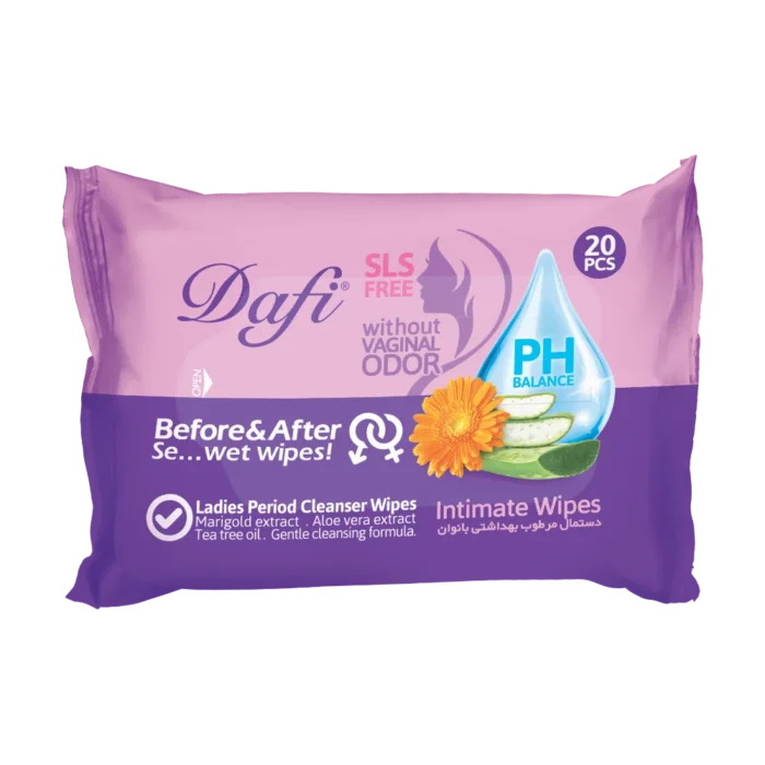 دستمال مرطوب بهداشتی دافی مدل لیدیز - بسته 20 عددی - Image 1
