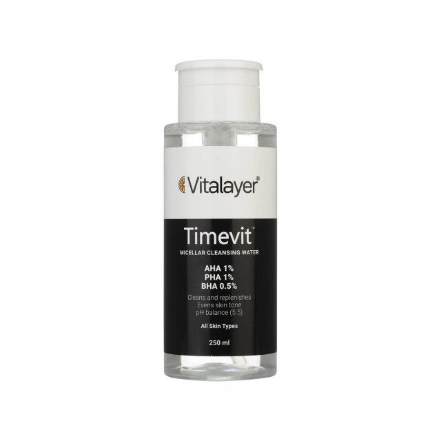 cbb5ceabd43397abf4a9c0e6952a19d8-single محلول پاک کننده آرایش ویتالیر مدل Timevit حجم 250 میلی لیتر - Image 1