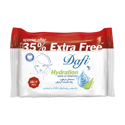 دستمال مرطوب پاک کننده آرایش دافی مدل اکسترا - بسته 27 عددی