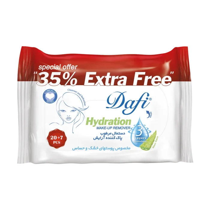 دستمال مرطوب پاک کننده آرایش دافی مدل اکسترا - بسته 27 عددی - Image 1