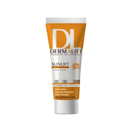 کرم ضد آفتاب SPF50 درمالیفت مناسب پوست های خشک و معمولی شماره 1 حجم 40 میلی لیتر - بژ روشن