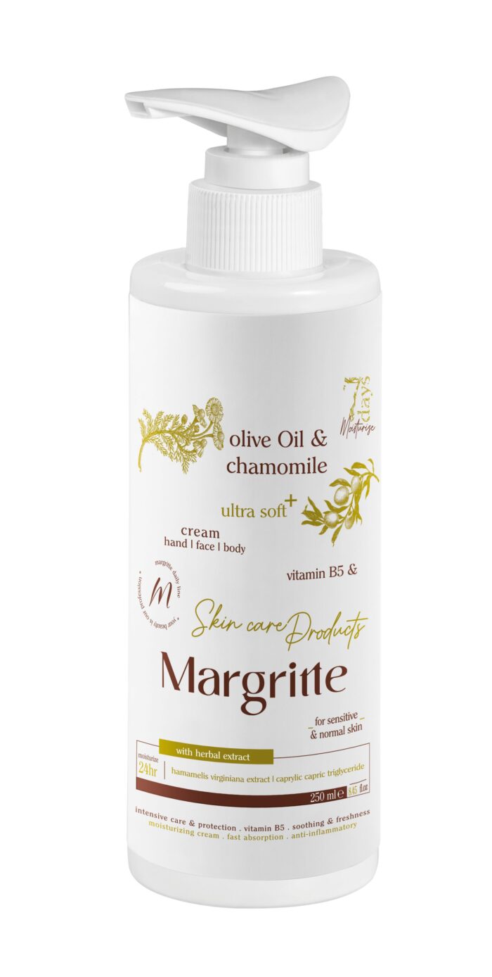 کرم مرطوب کننده آبرسان زیتون بابونه حجم 250 میلی لیتر (پمپی) مارگریت - Image 1