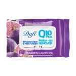 دستمال مرطوب پاک کننده آرایش دافی مدل Q10 طرح میوه انجیر بسته 50 عددی