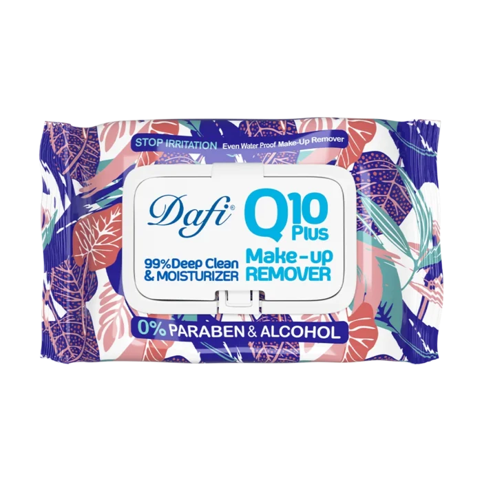دستمال مرطوب پاک کننده آرایش دافی مدل Q10 طرح گل 3 50 عددی - Image 1