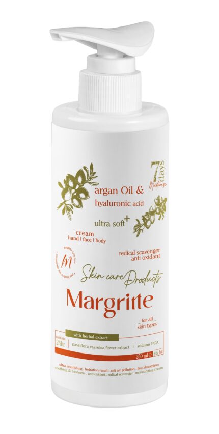 کرم مرطوب کننده آبرسان آرگان حجم 250 میلی لیتر (پمپی) مارگریت