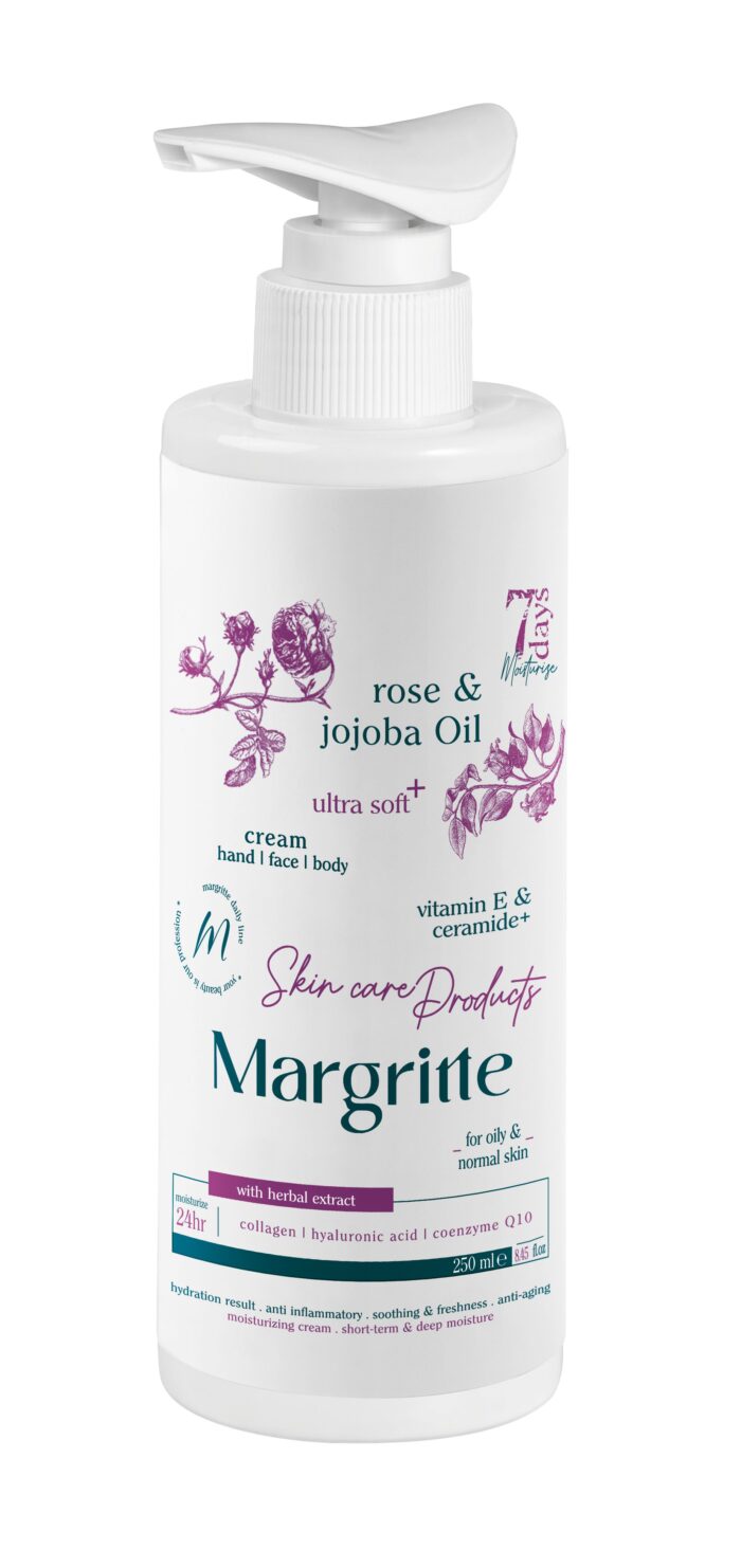کرم مرطوب کننده آبرسان رز جوجوبا حجم 250 میلی لیتر (پمپی) مارگریت - Image 1