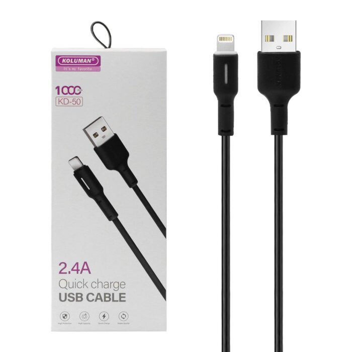 کابل تبدیل USB به MICROUSB کلومن مدل DK - 50 طول 1 متر مشکی - Image 3