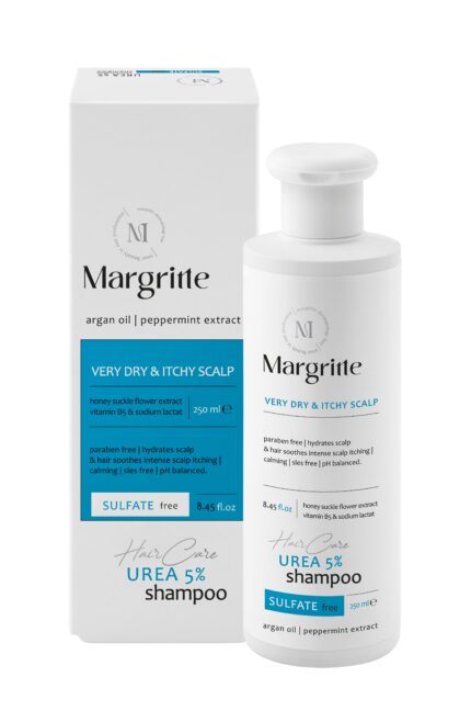 شامپو اوره 5 % (پوست و موی سر بسیار خشک و دارای خارش) حجم 250 میلی لیتر Sulfat Free مارگریت