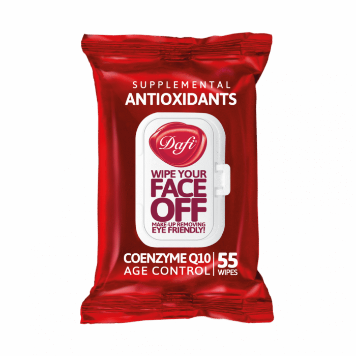 dafi032 دستمال مرطوب پاک کننده آرایش آنتی اکسیدان درب دار دافی بسته 55 عددی - Image 1