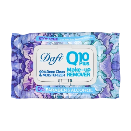 دستمال مرطوب پاک کننده آرایش دافی مدل Q10 طرح گل 1 50 عددی