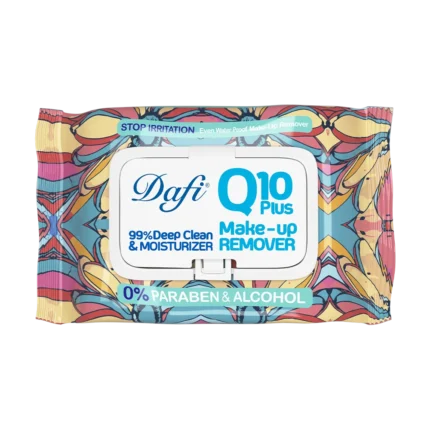 دستمال مرطوب پاک کننده آرایش دافی مدل Q10 طرح گل 2 50 عددی