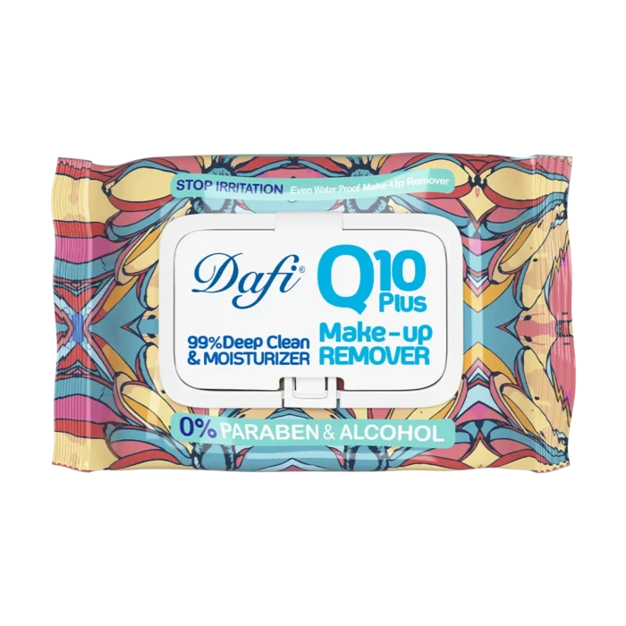 دستمال مرطوب پاک کننده آرایش دافی مدل Q10 طرح گل 2 50 عددی - Image 1