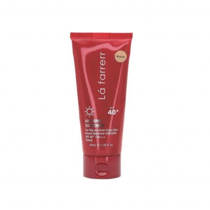 کرم ضد آفتاب و ضد لک فاقد چربی SPF 40 لافارر مناسب پوست چرب و مستعد آکنه حجم 40 میلی لیتر - برنز