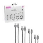 کابل تبدیل USB به USB-C کلومن مدل kd-P19 مجموعه 4 عددی خاکستری - Image 3