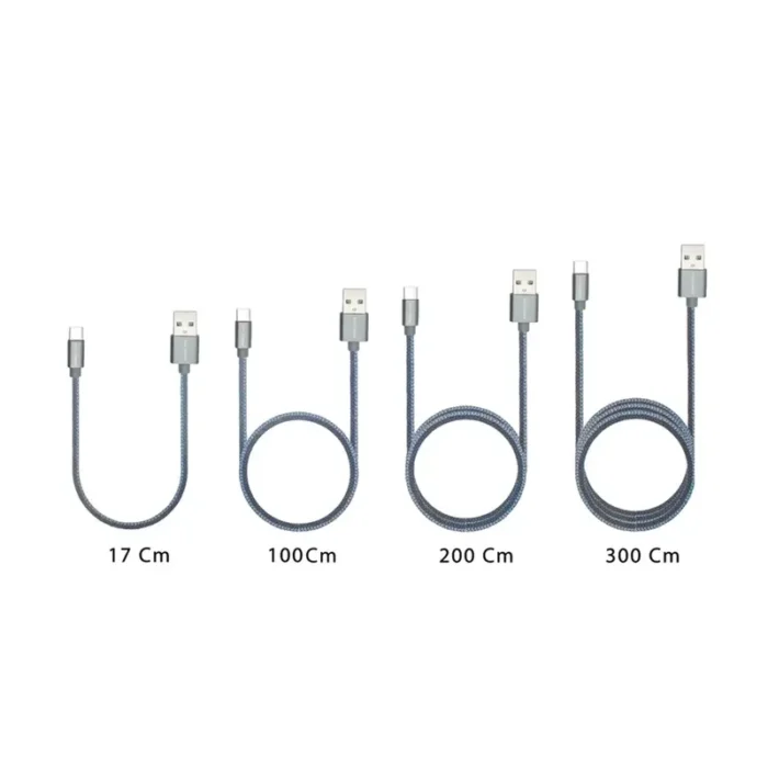 کابل تبدیل USB به USB-C کلومن مدل kd-P19 مجموعه 4 عددی خاکستری - Image 1