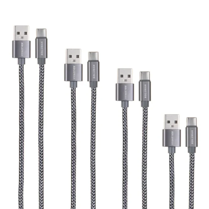 کابل تبدیل USB به USB-C کلومن مدل kd-P19 مجموعه 4 عددی خاکستری - Image 4